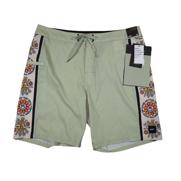 VANS Men's 32 x 8 Sidelines 18" Outseam Board Shorts Sample "Celadon Green" NWT - Picture 1 of 9